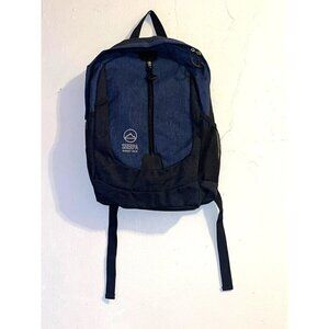 Sherpa Summit Gear Black and Blue Zippered Backpack NWOT 17 1/2 X 12